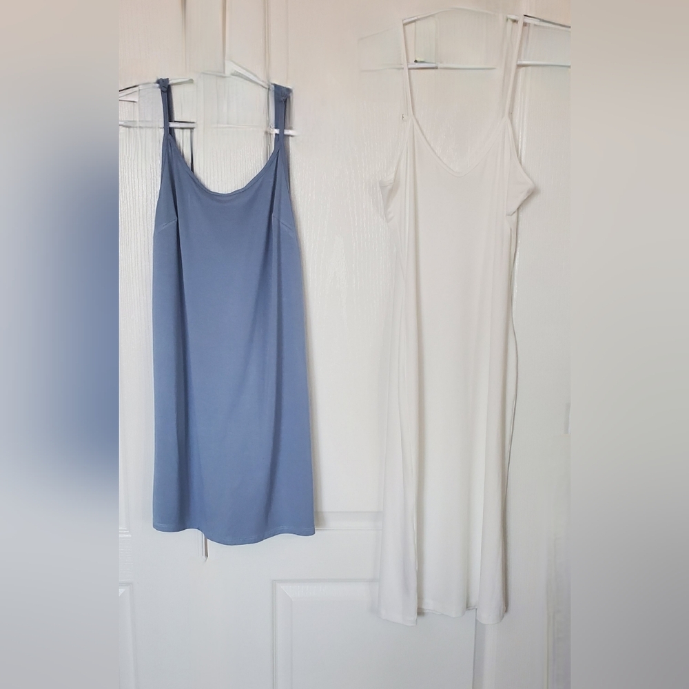 Blue, Black and White  Slip Dresses